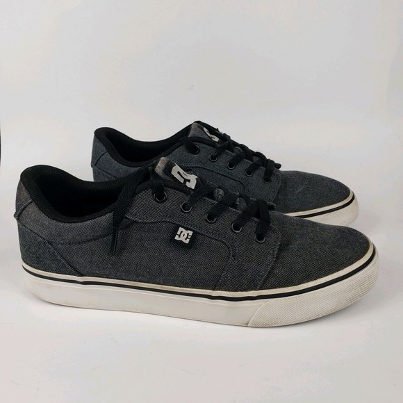 DC Mens Anvil TX SE Canvas Sneaker Black Dark Grey White ADYS300036 Size 9 - Picture 2 of 12